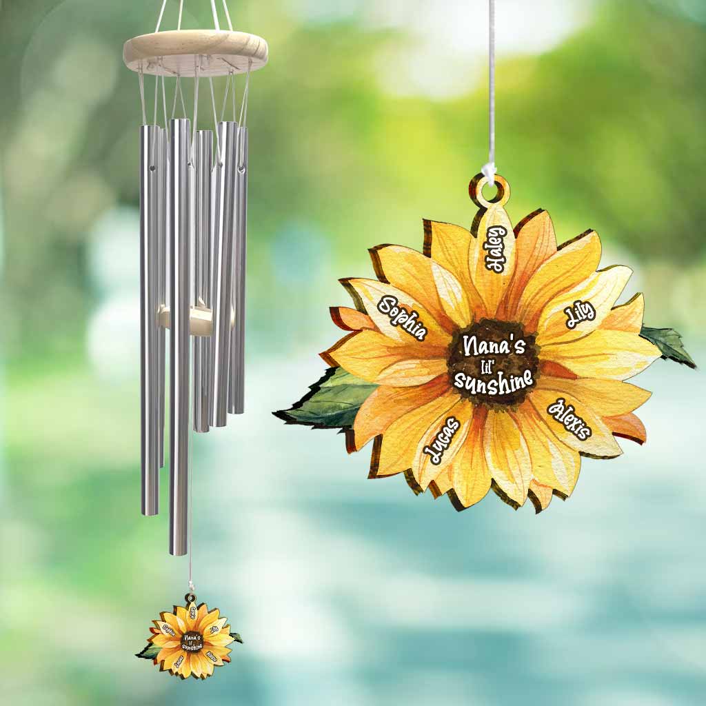 Grandma's Little Sunshine Sunflower - Personalized Wind Chime