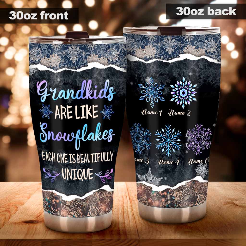 Grandkids Are Like Snowflakes - Personalized Christmas Grandma Tumbler