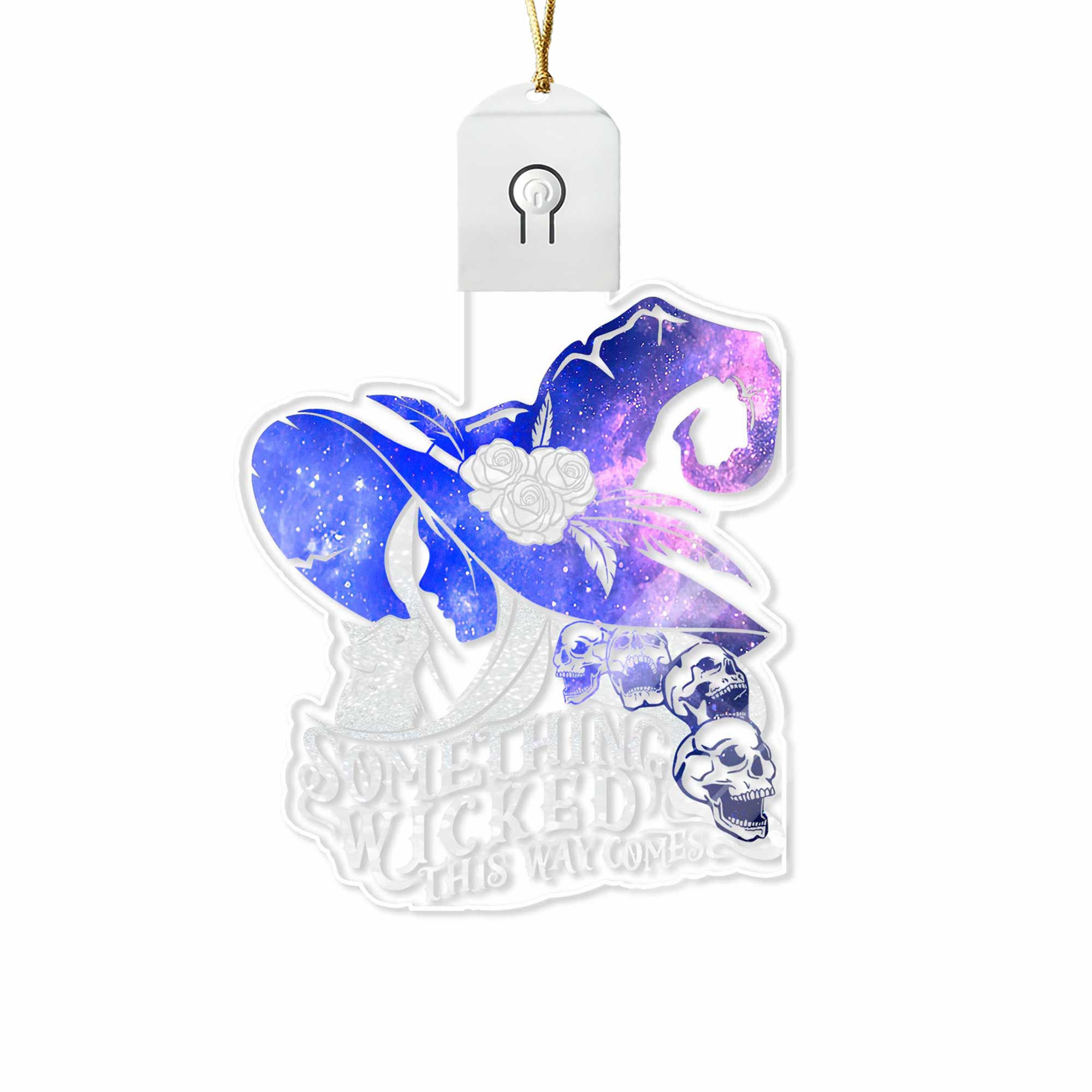 Something Wicked This Way Comes - Christmas Witch Shaped Led Acrylic Ornament