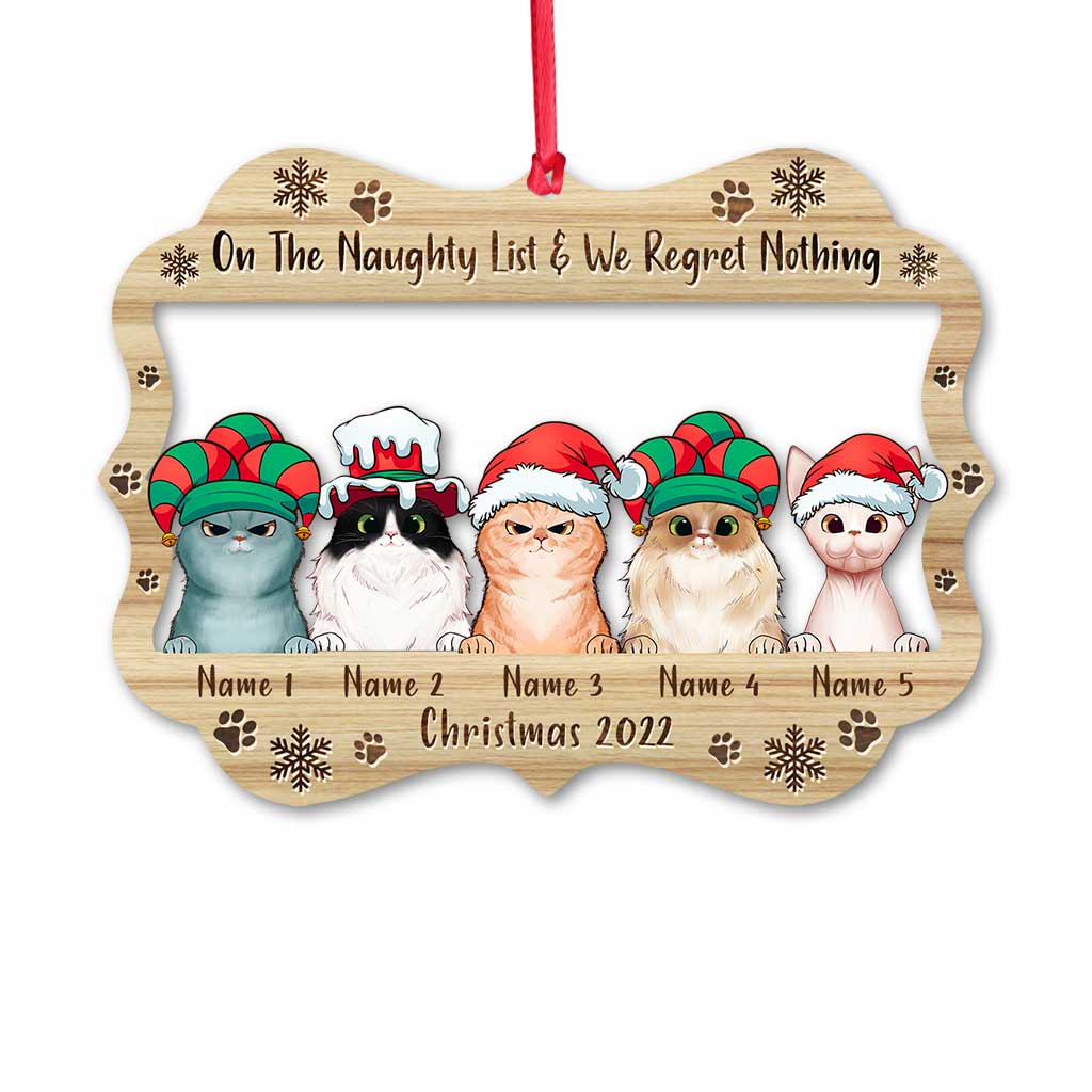 Lovely Cat Paws - Personalized Christmas Cat Ornament (Printed On Both Sides)