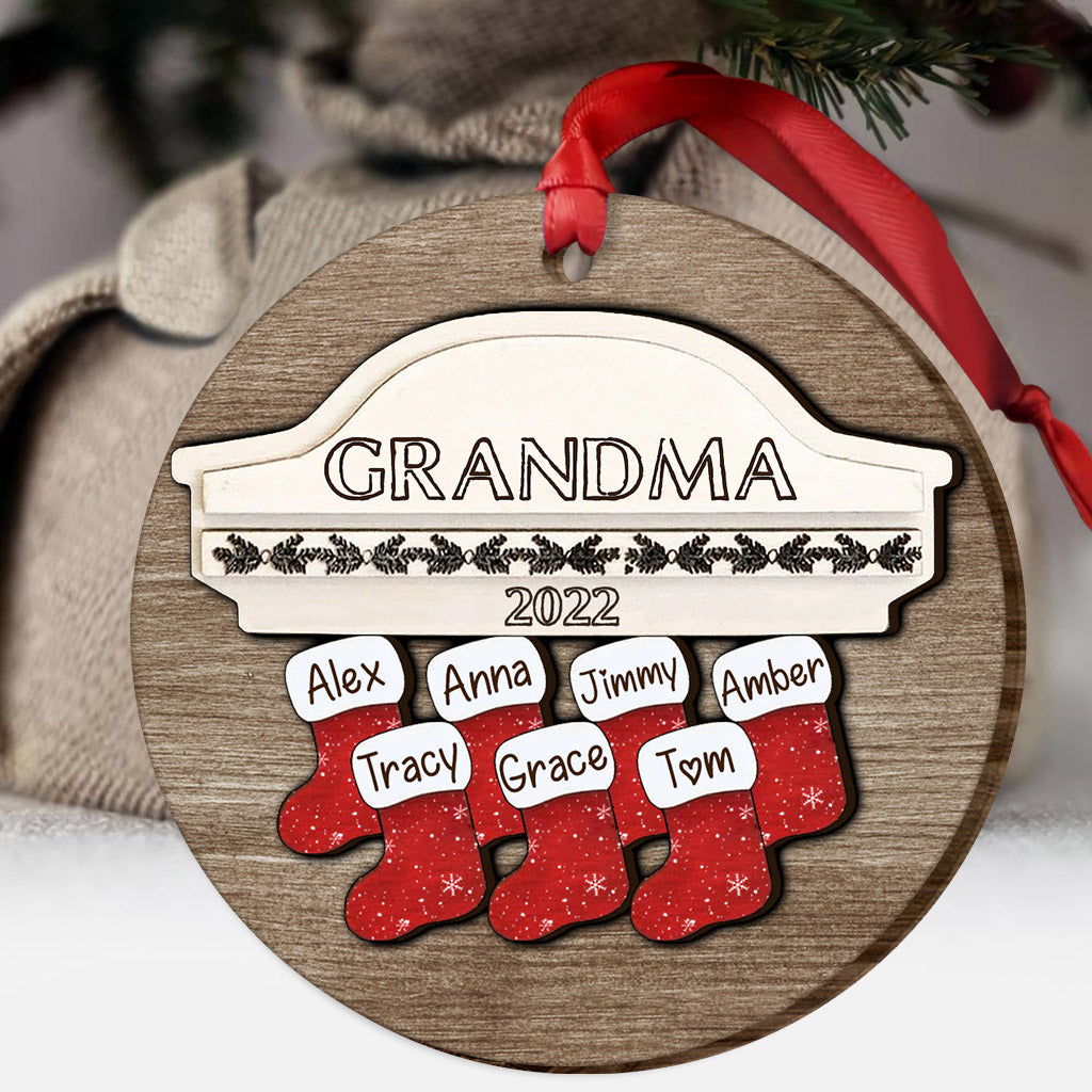 Love Grandma - Personalized Christmas Grandma Layered Wood Ornament