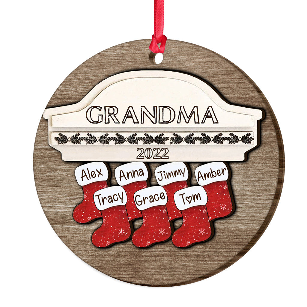 Love Grandma - Personalized Christmas Grandma Layered Wood Ornament