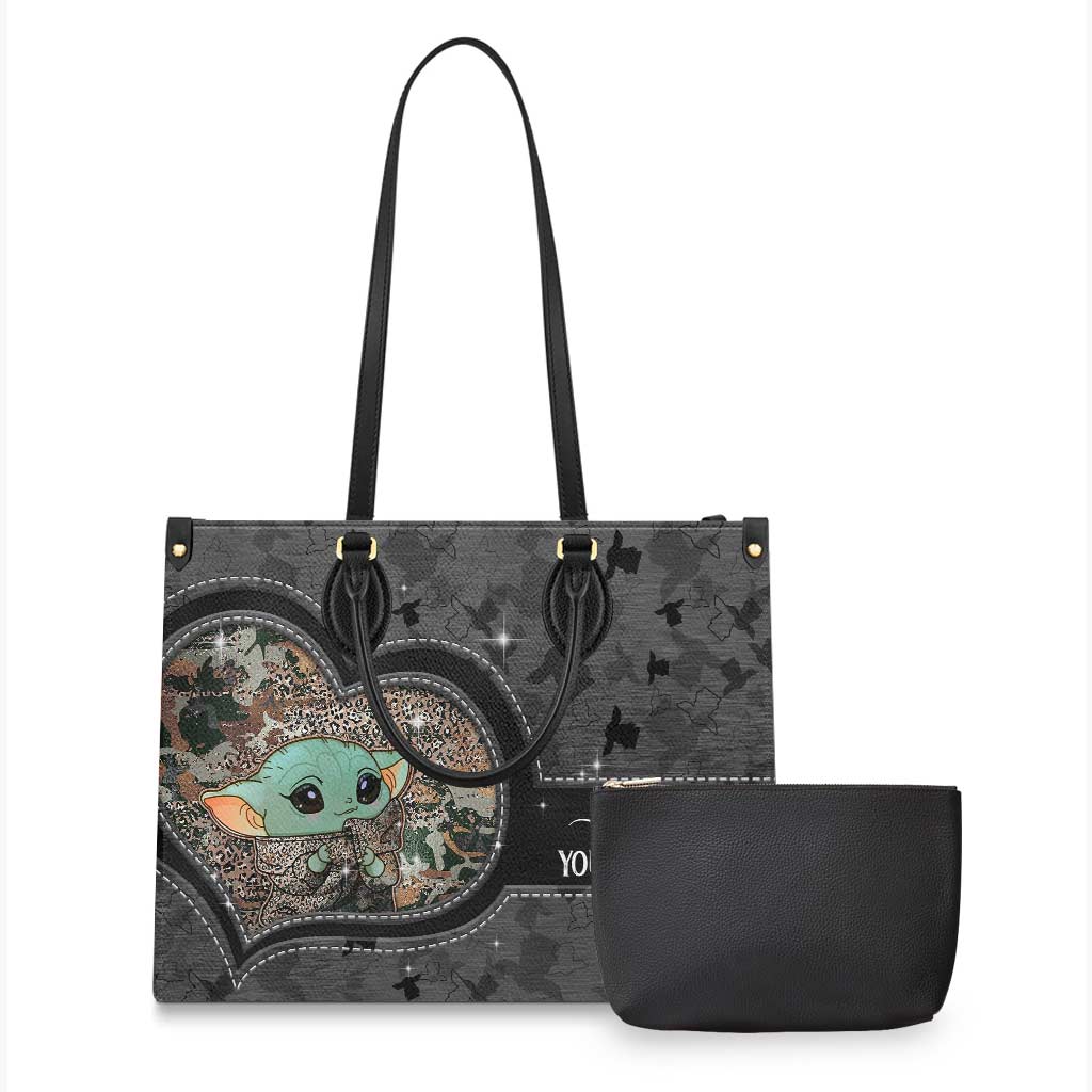 Too Cute I Am - Personalized The Force Leather Handbag