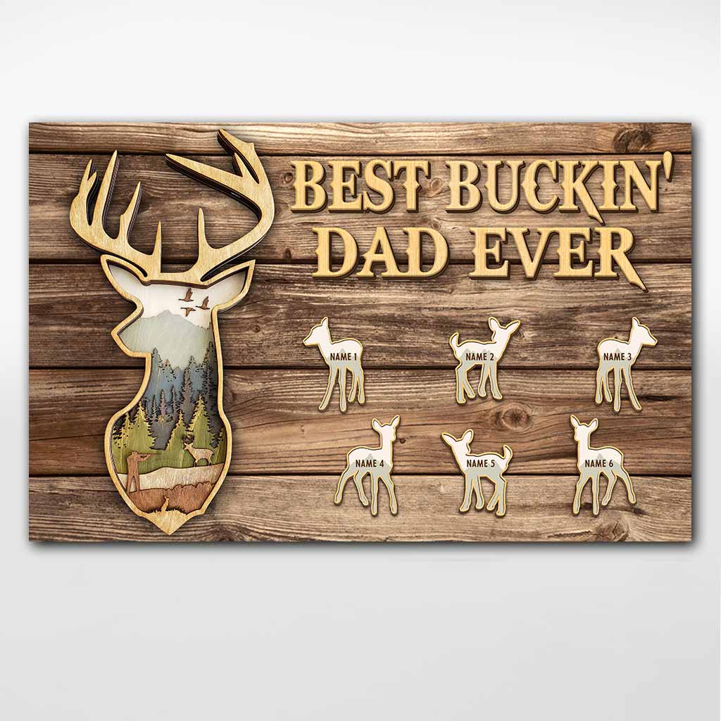 Best Buckin' Dad Ever - Personalized Father's Day Hunting Poster