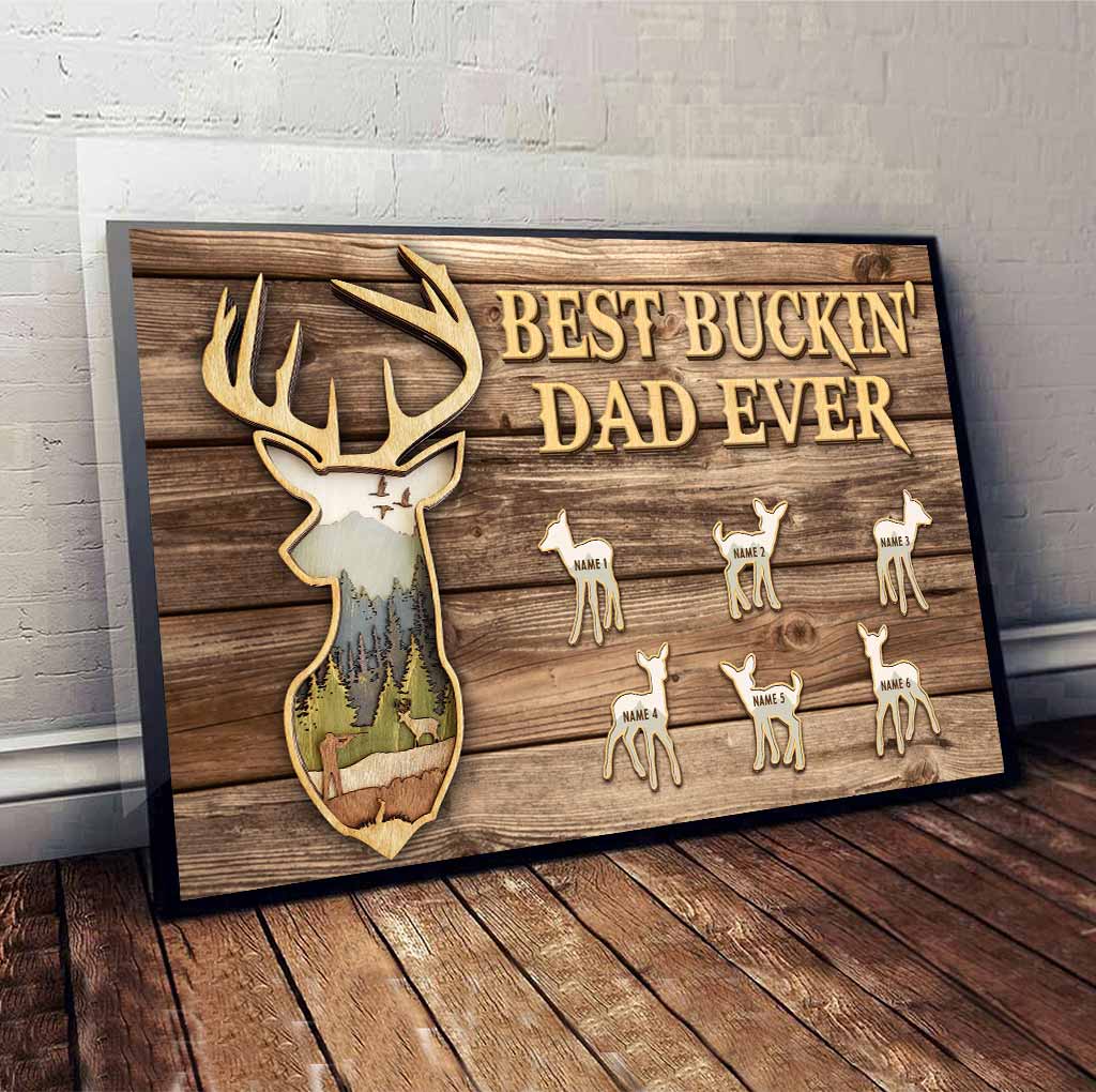 Best Buckin' Dad Ever - Personalized Father's Day Hunting Poster