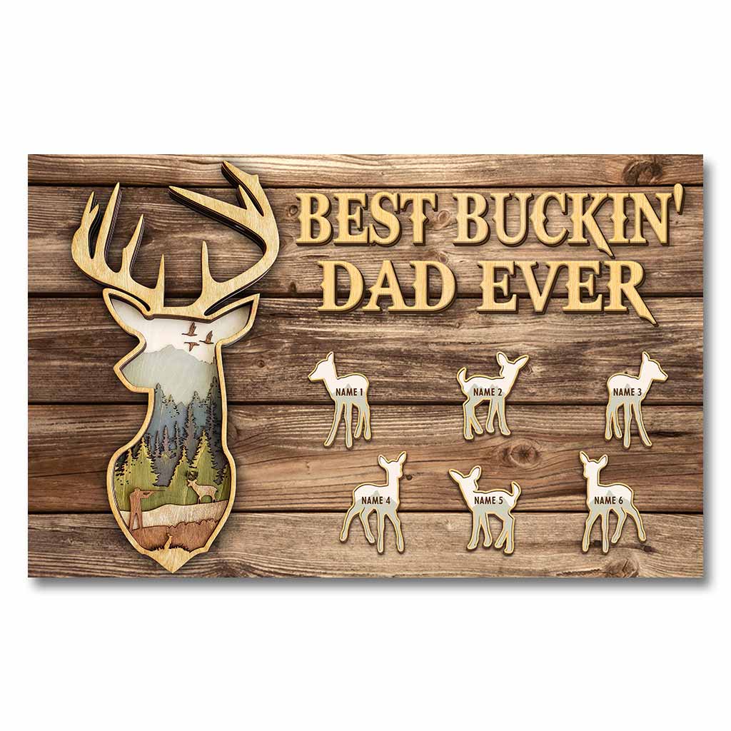 Best Buckin' Dad Ever - Personalized Father's Day Hunting Poster