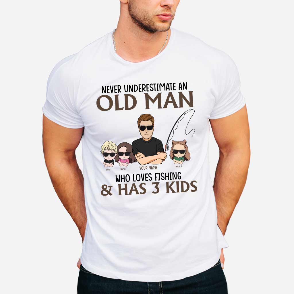 Never Underestimate An Old Man Who Loves Fishing - Personalized Father's Day T-shirt and Hoodie