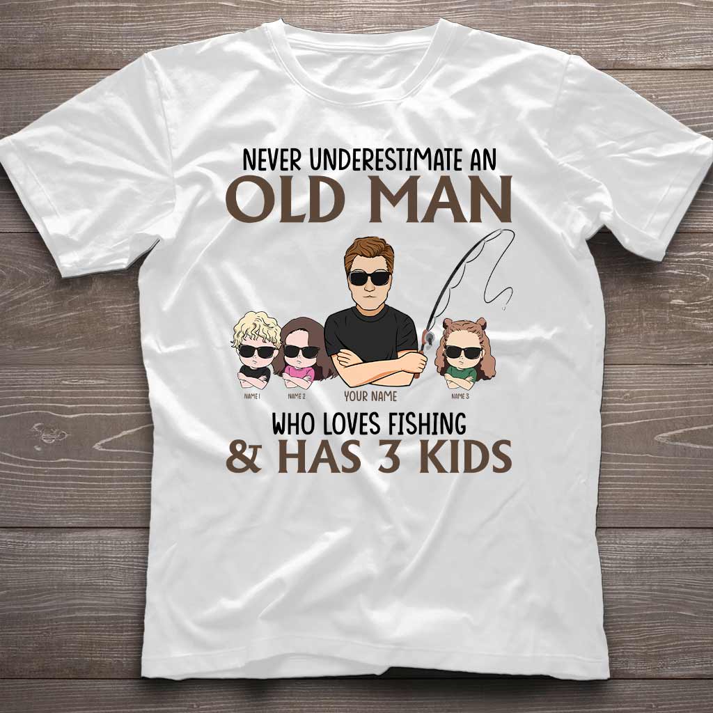 Never Underestimate An Old Man Who Loves Fishing - Personalized Father's Day T-shirt and Hoodie