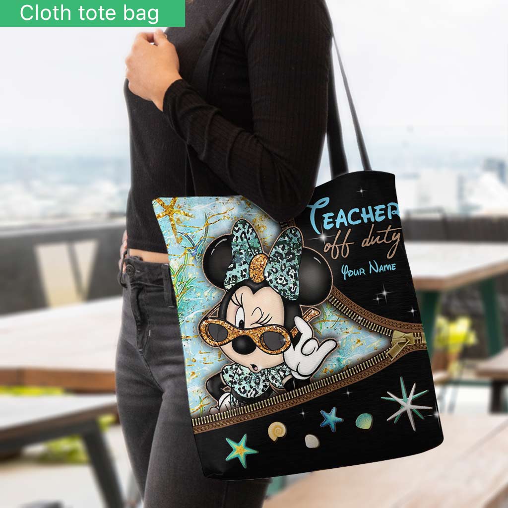 Teacher Off Duty - Personalized Mouse Tote Bag