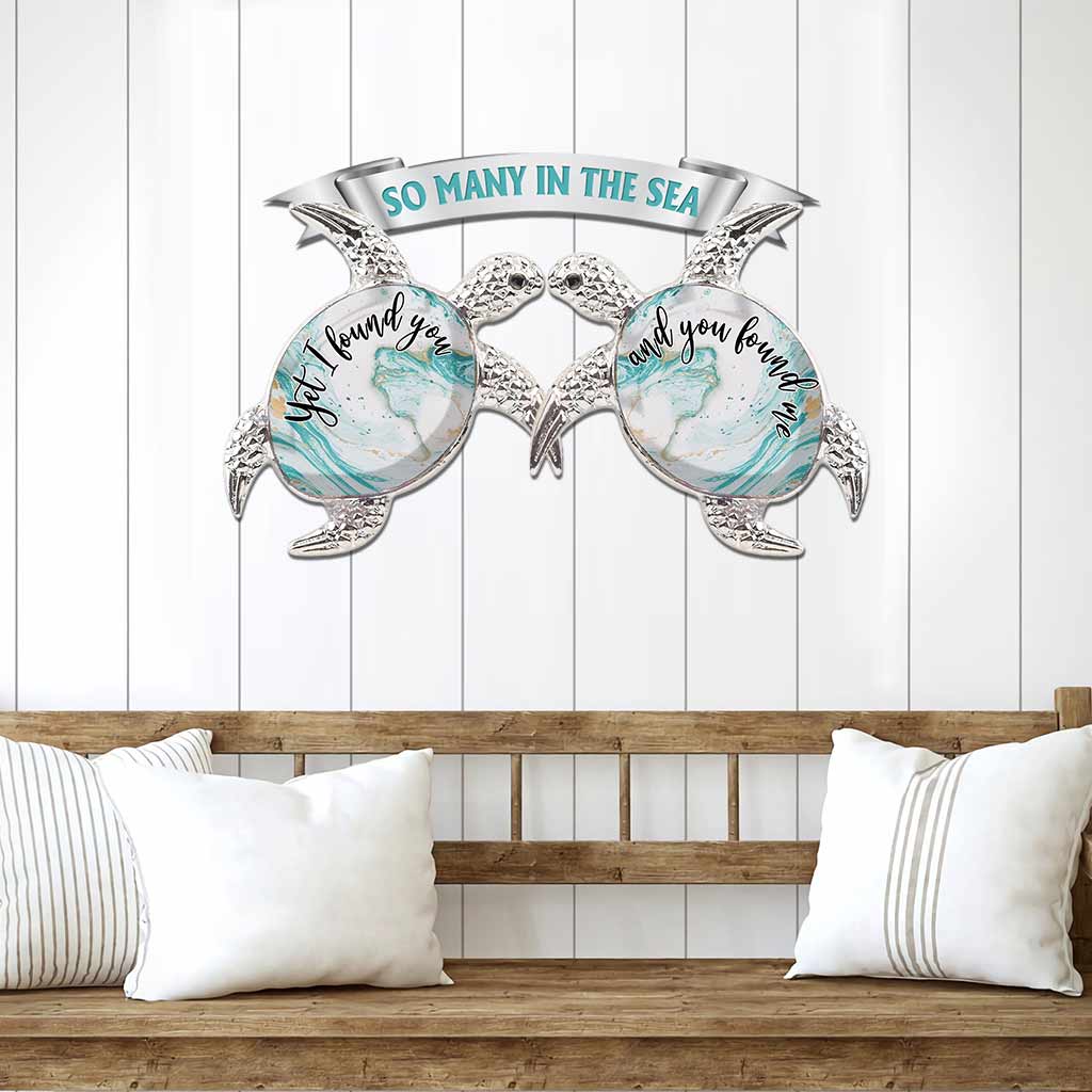 So Many In The Sea - Turtle Personalized Cut Metal Sign