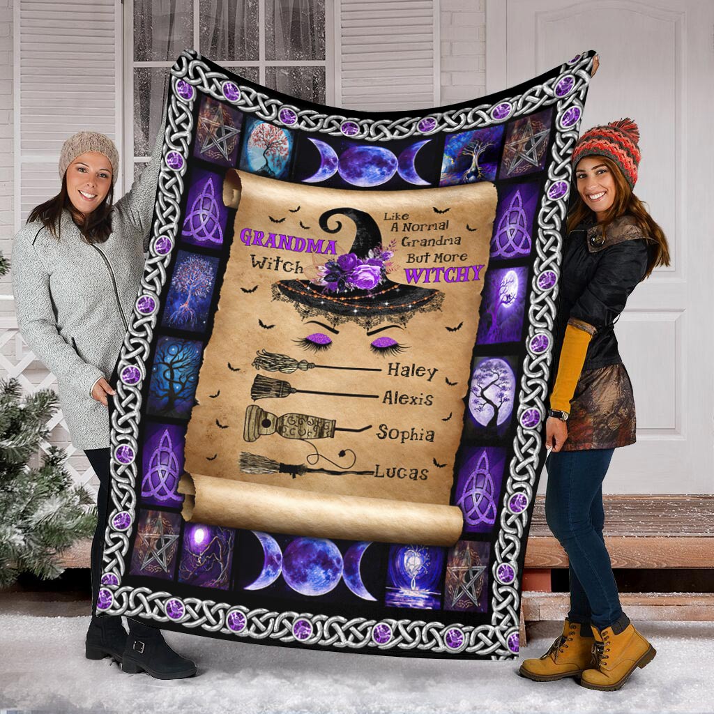 Grandma Witch - Personalized Grandma Blanket