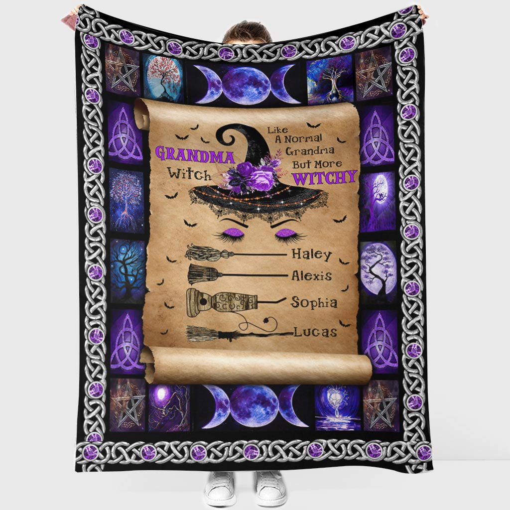 Grandma Witch - Personalized Grandma Blanket