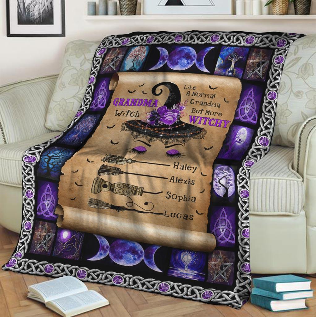 Grandma Witch - Personalized Grandma Blanket