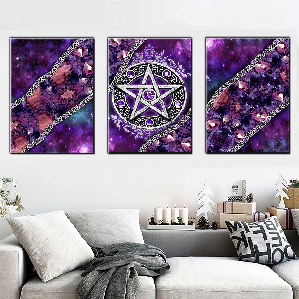 Purple Pentacle Witch Vibes - Poster & Canvas Set