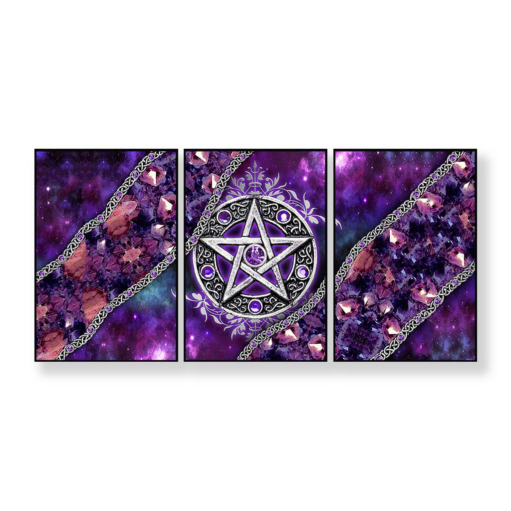 Purple Pentacle Witch Vibes - Poster & Canvas Set