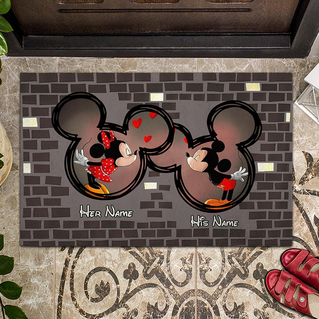 Home Is Where The Heart Is - Personalized Couple Mouse Doormat