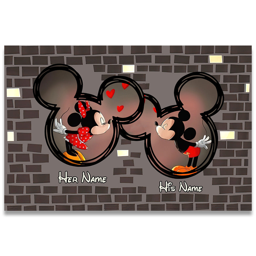 Home Is Where The Heart Is - Personalized Couple Mouse Doormat