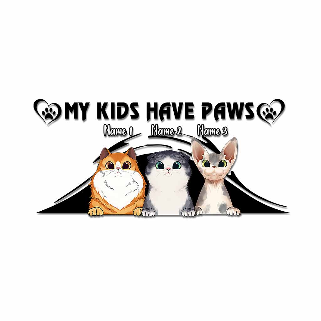 My Kids Have Paws - Personalized Cat Decal Full