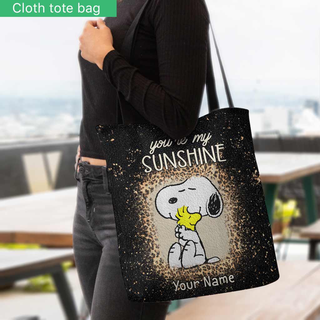 You Are My Sunshine Lovely White Pup - Personalized Tote Bag