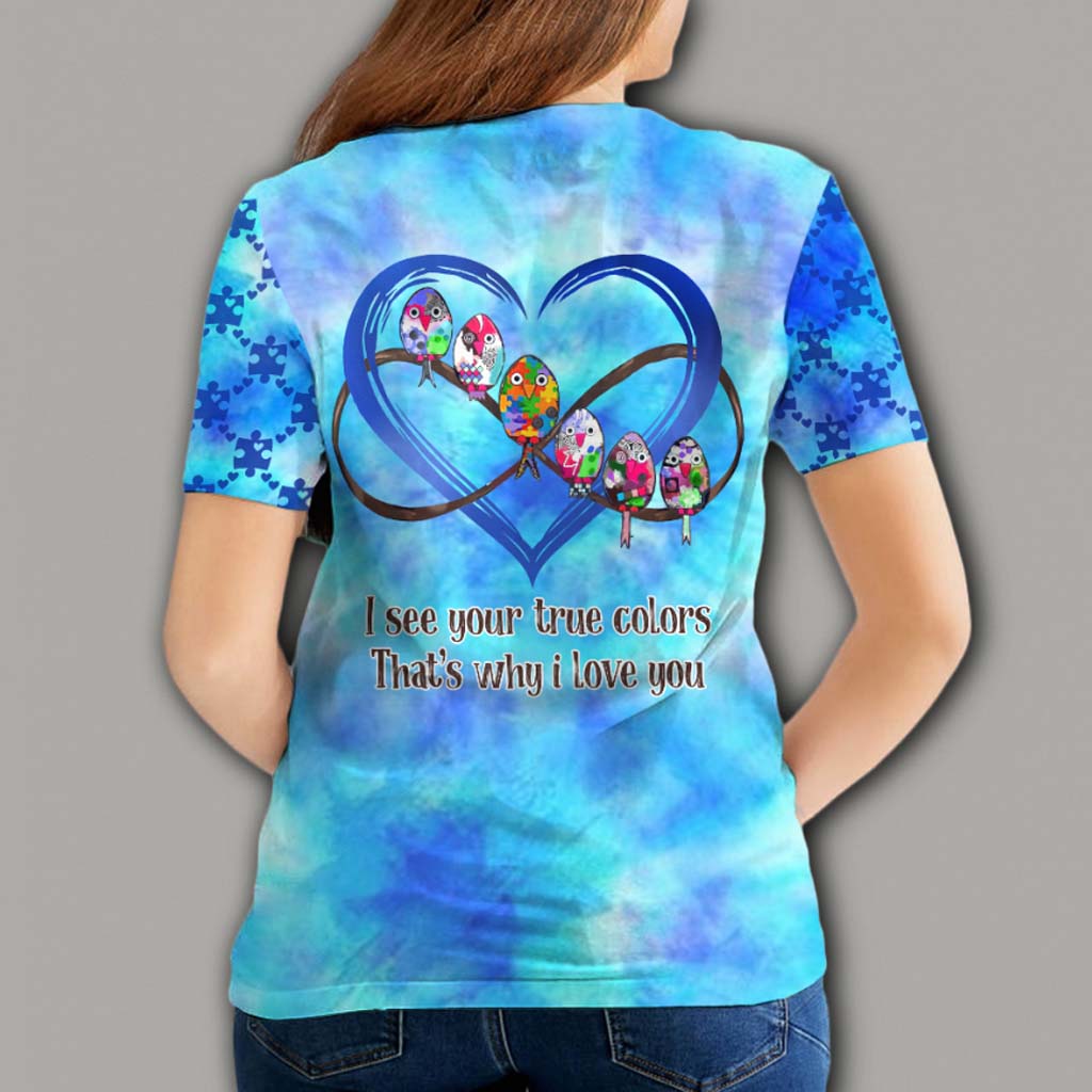 I See Your True Colors - Autism Awareness All Over T-shirt and Hoodie