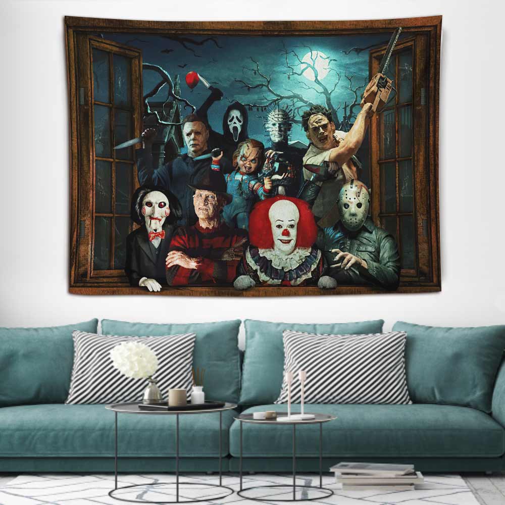 Horror Window - Halloween Wall Tapestry