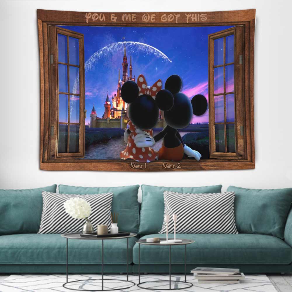 You And Me We Got This Mouse Ears - Personalized Couple Mouse Wall Tapestry