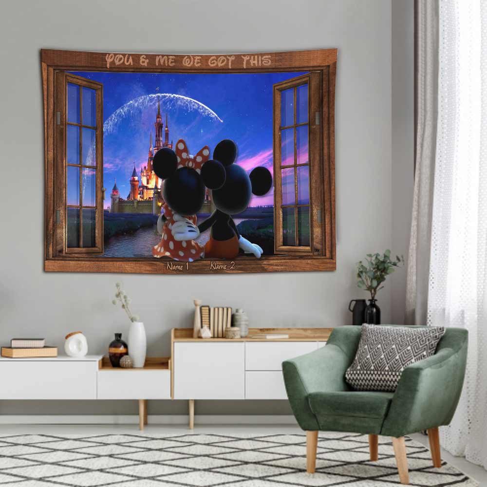 You And Me We Got This Mouse Ears - Personalized Couple Mouse Wall Tapestry