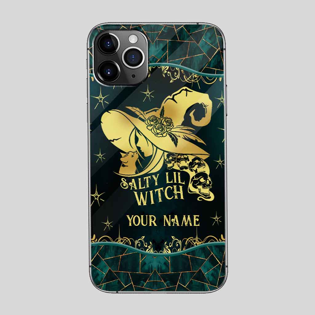 Salty Lil Witch Personalized Gold Green Printed Pattern Phone Case
