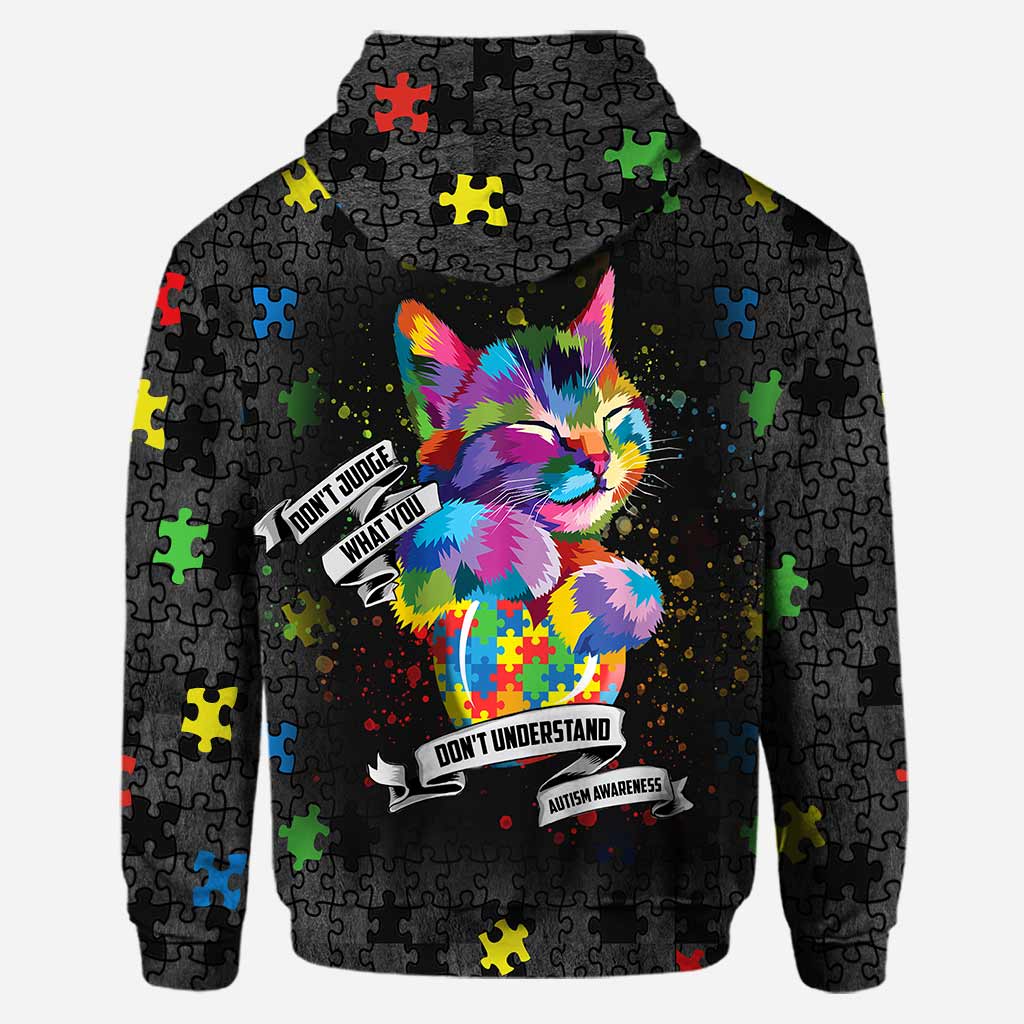 Don't Judge What You Don't Understand - Personalized Autism Awareness Hoodie And Leggings