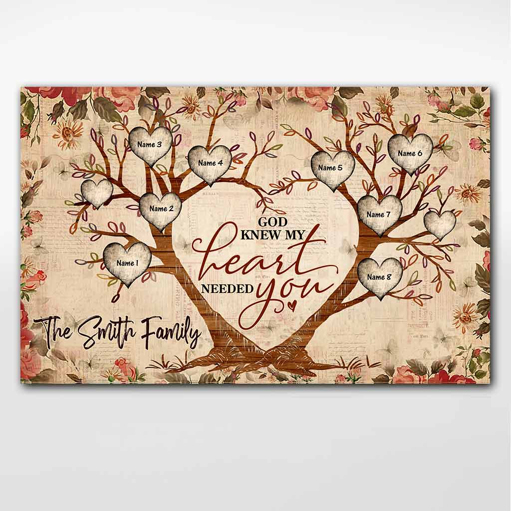 God Knew My Heart Needed You - Personalized Family Poster