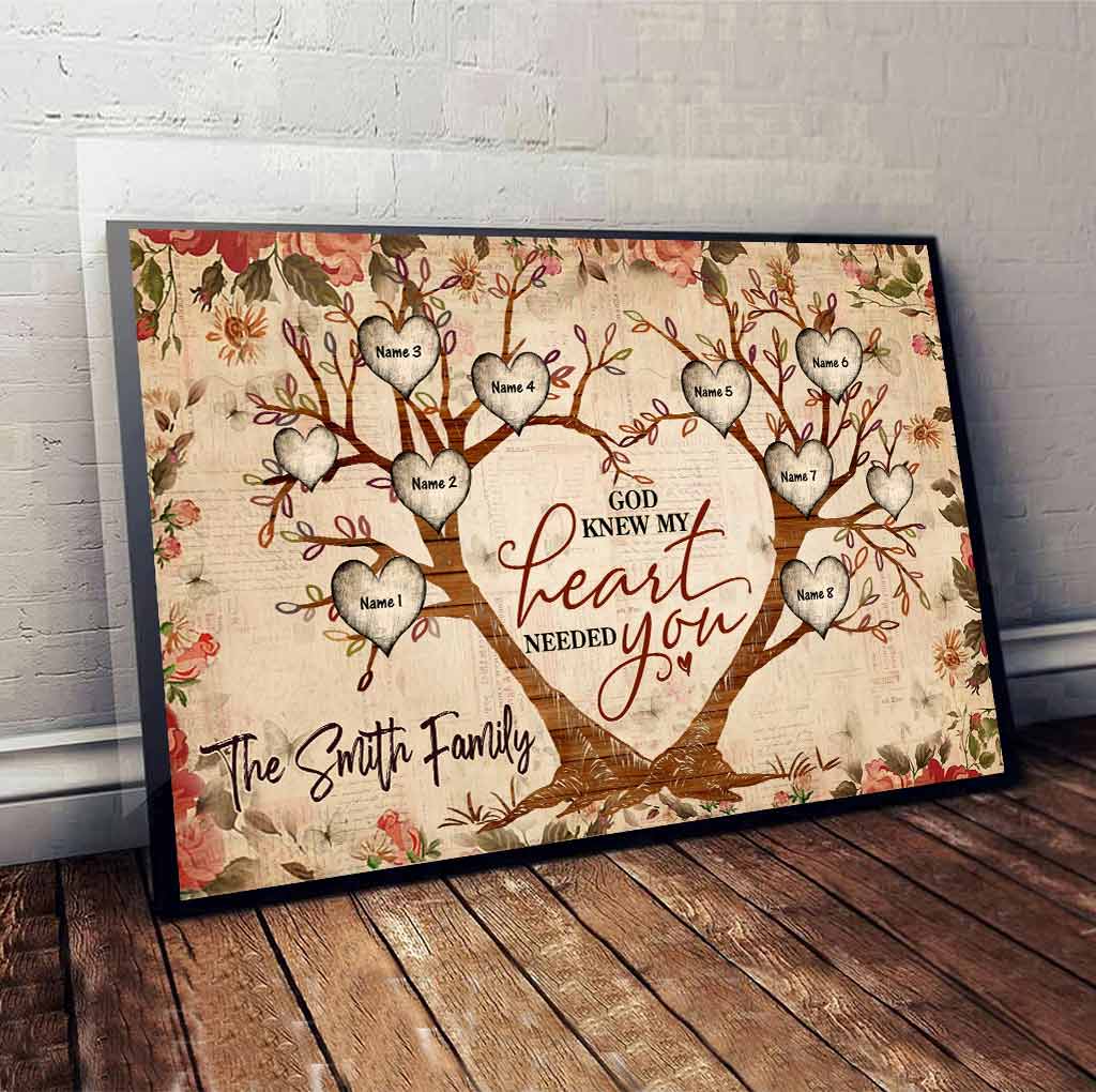 God Knew My Heart Needed You - Personalized Family Poster