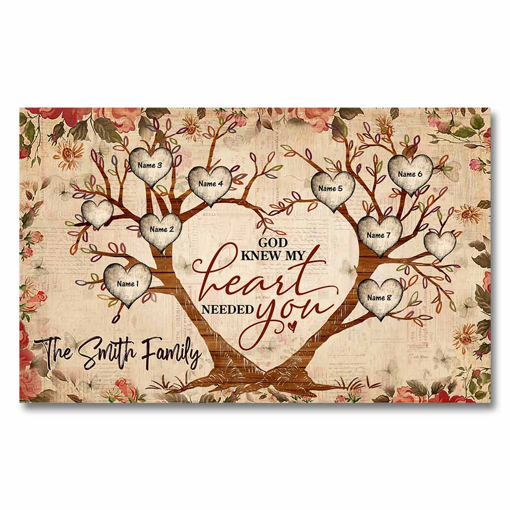 God Knew My Heart Needed You - Personalized Family Poster