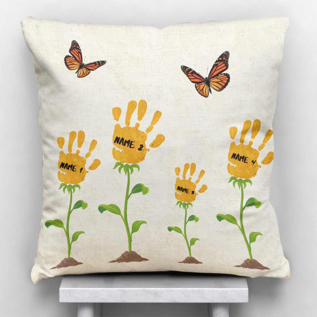 We Are Growing Like Flowers - Personalized Mother's Day Grandma Throw Pillow