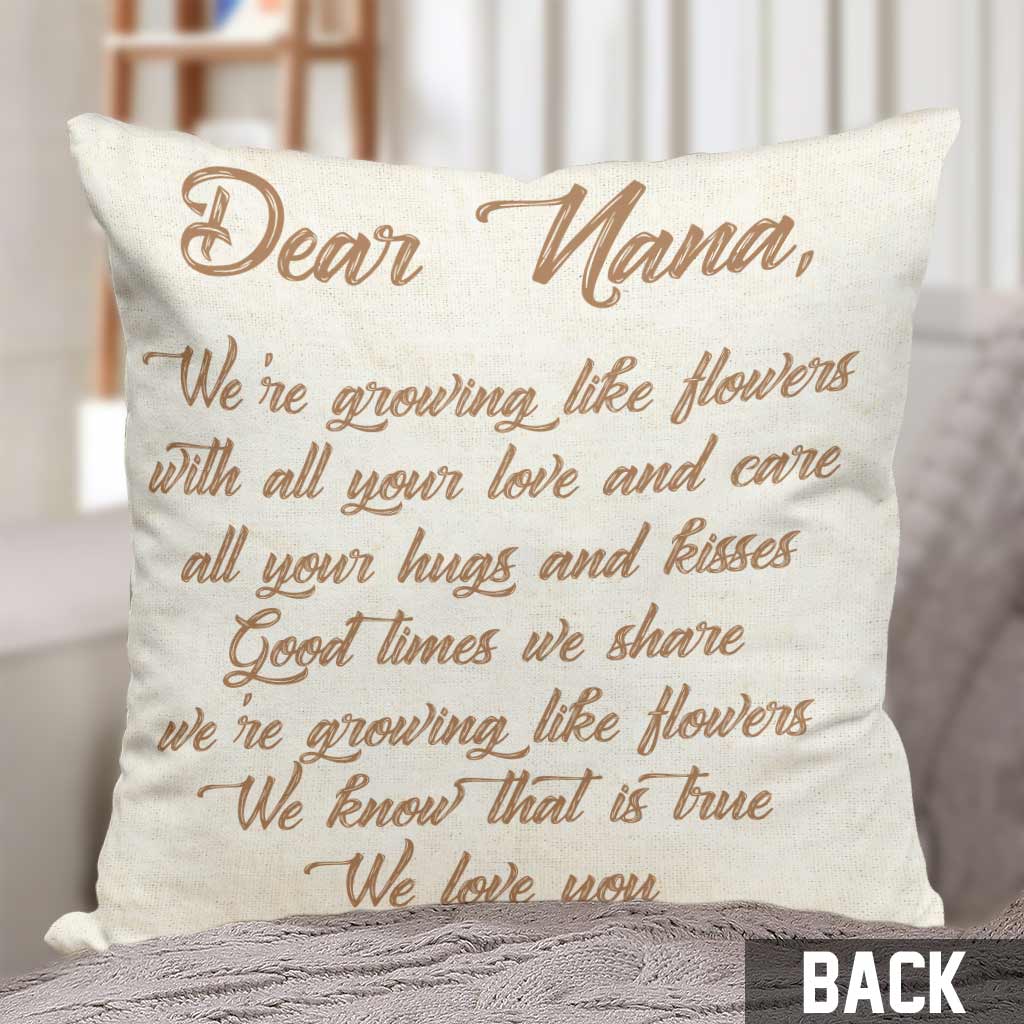 We Are Growing Like Flowers - Personalized Mother's Day Grandma Throw Pillow