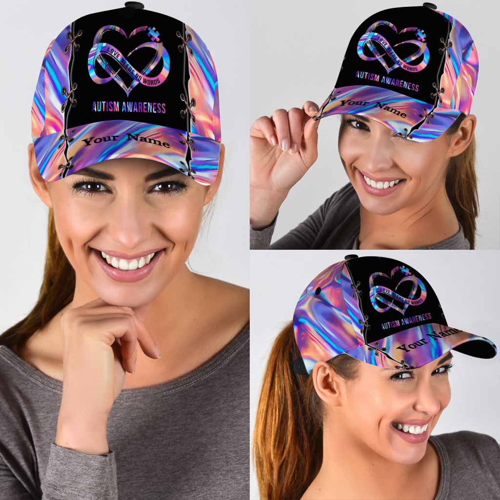 Love Needs No Words - Autism Awareness Personalized Classic Cap With Printed Vent Holes