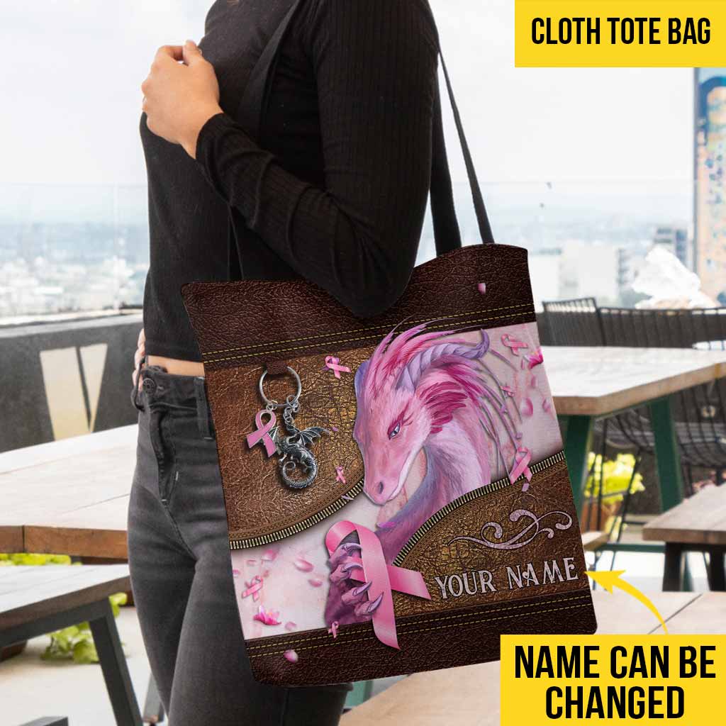 Dragon Inspired - Breast Cancer Awareness Personalized Tote Bag