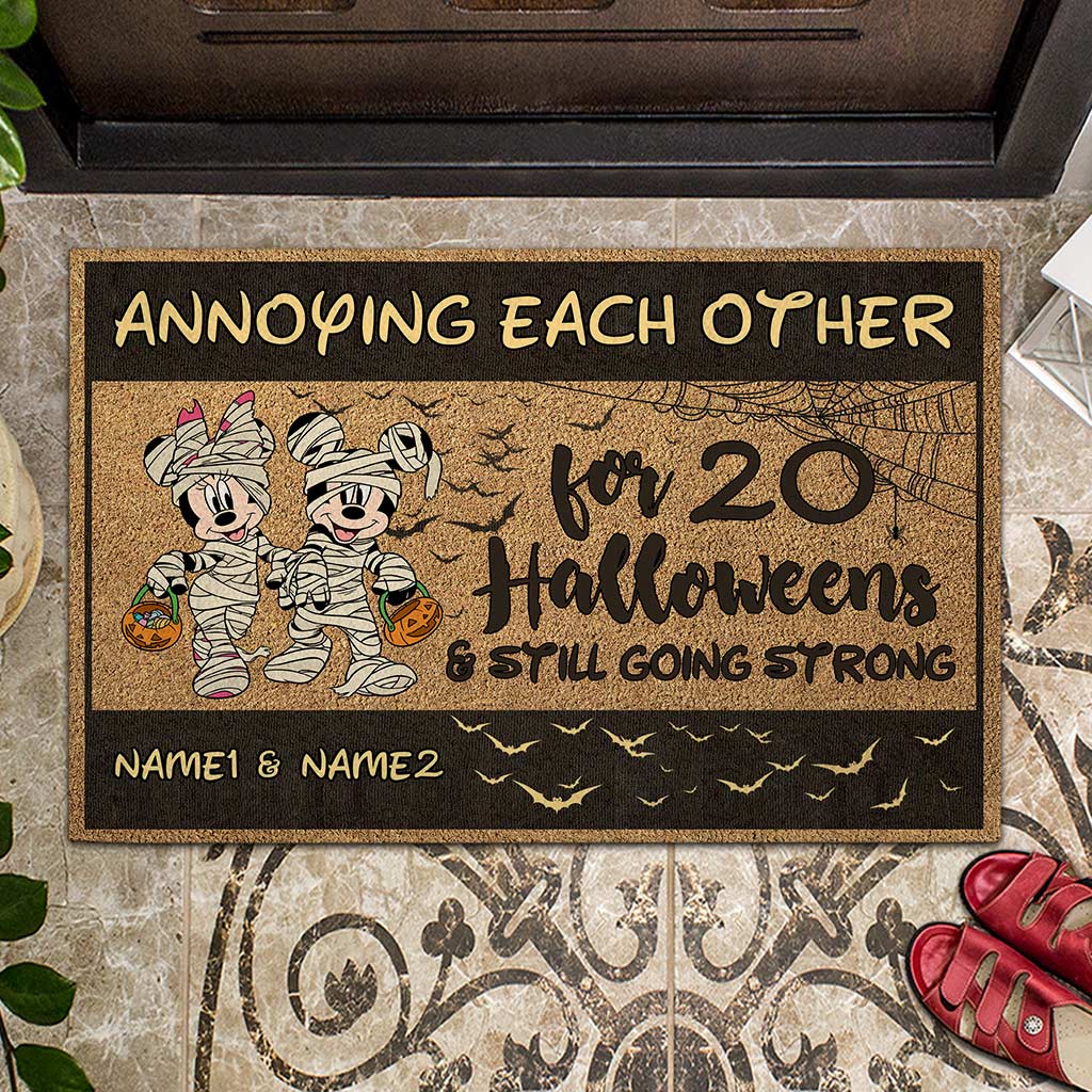 Annoying Each Other - Personalized Halloween Mouse Doormat