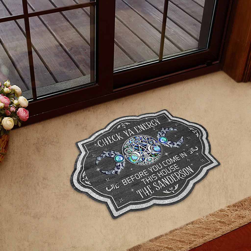 Check Ya Energy - Personalized Witch Shaped Doormat