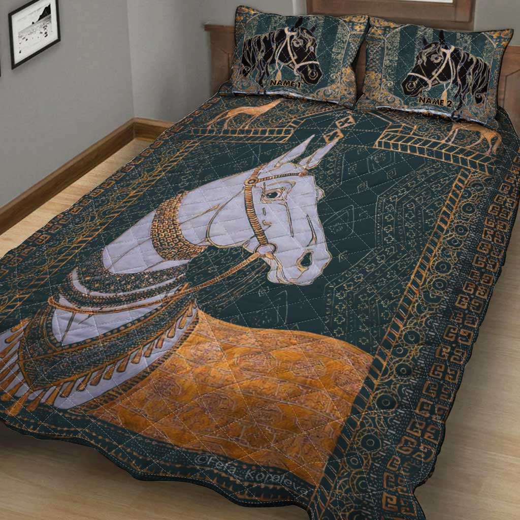 Beautiful Horses - Personalized Quilt Set