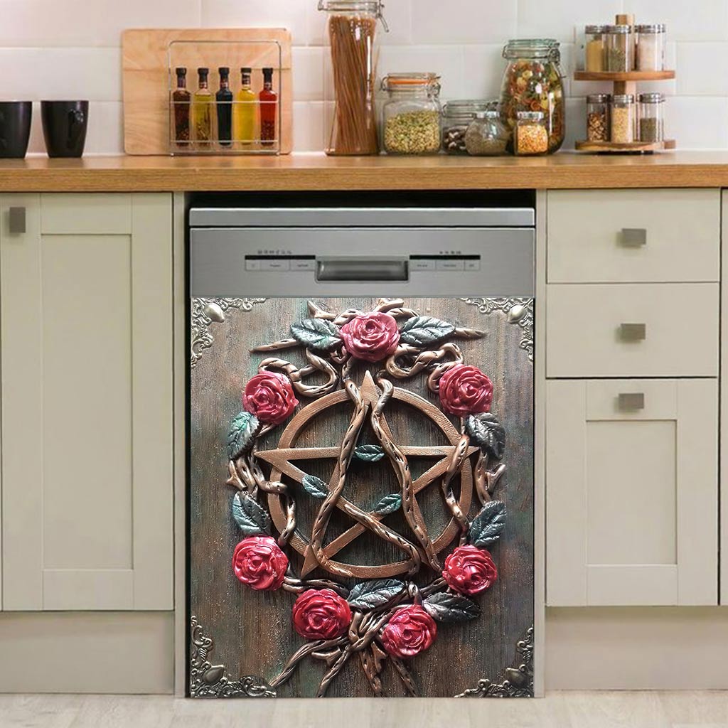 Mystic House Rose Pentacle - Witch Dishwasher Cover