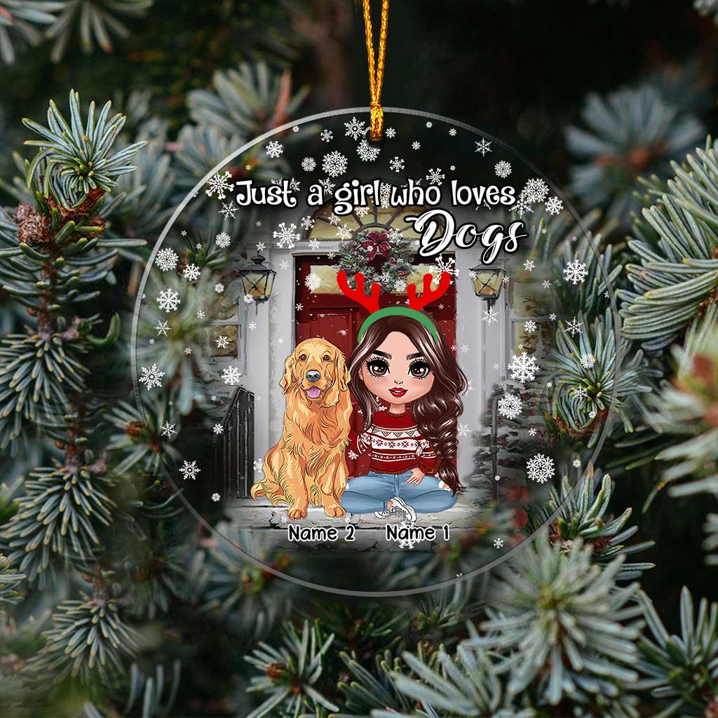 Life Is Better With Dogs - Personalized Christmas Dog Transparent Ornament