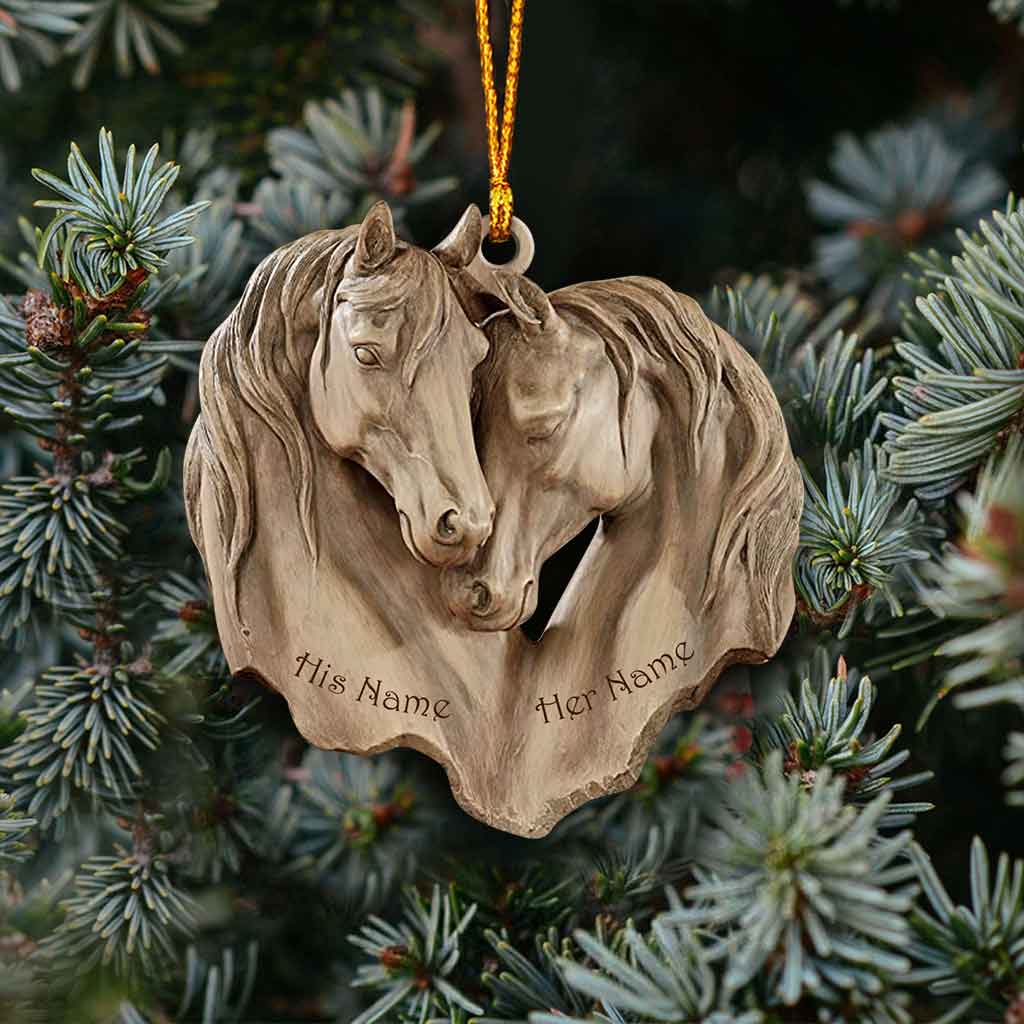 Horse Couple - Personalized Christmas Horse Ornament (Printed On Both Sides)