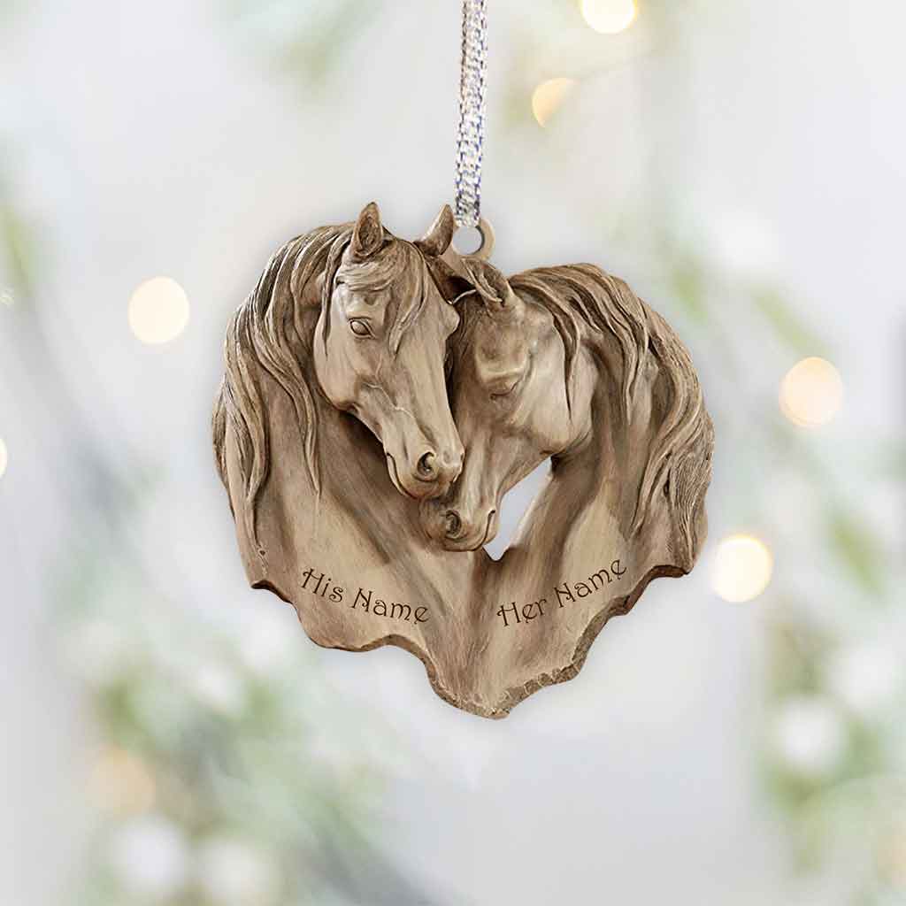 Horse Couple - Personalized Christmas Horse Ornament (Printed On Both Sides)
