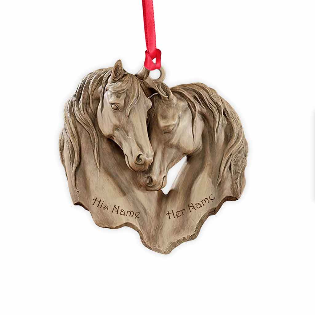 Horse Couple - Personalized Christmas Horse Ornament (Printed On Both Sides)