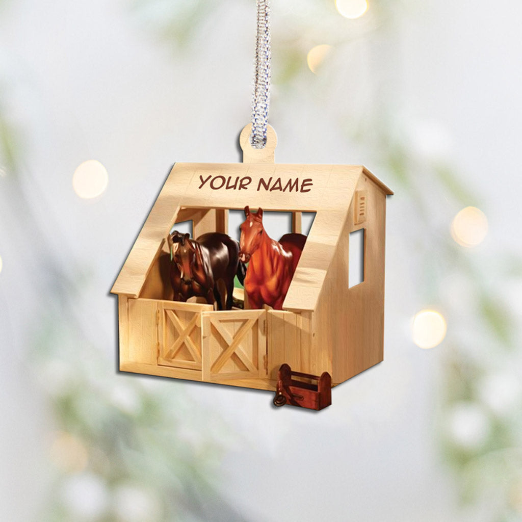 Horse Barn - Personalized Christmas Ornament With 3D Pattern Print (Printed On Both Sides)