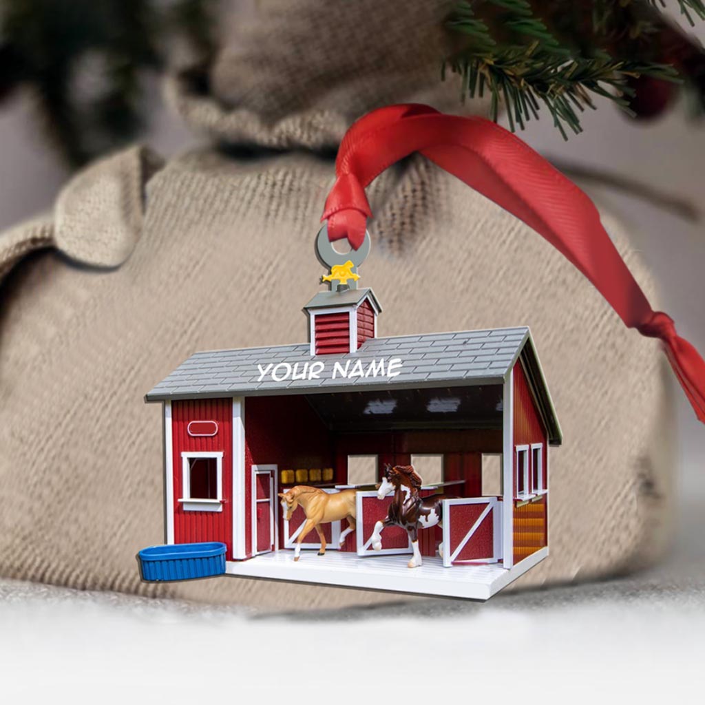 Horse Barn - Personalized Christmas Ornament With 3D Pattern Print (Printed On Both Sides)