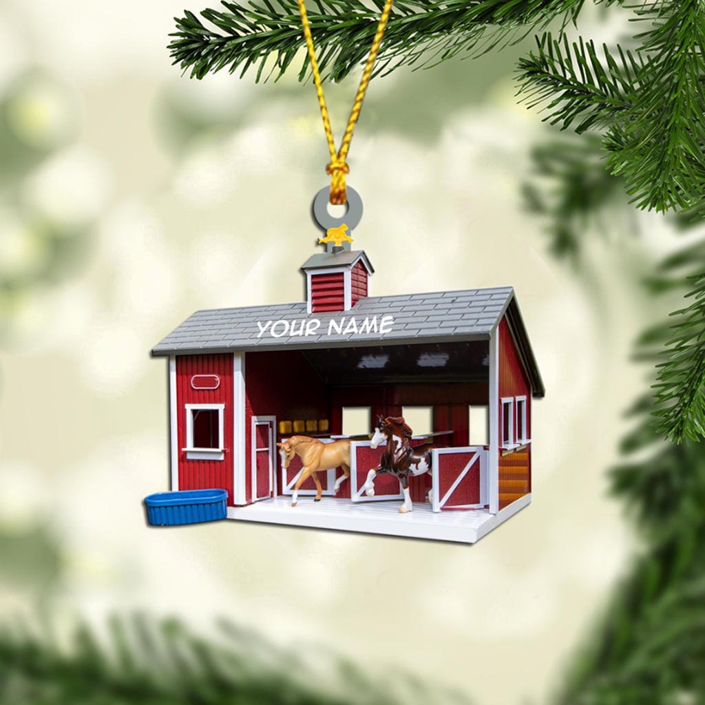 Horse Barn - Personalized Christmas Ornament With 3D Pattern Print (Printed On Both Sides)