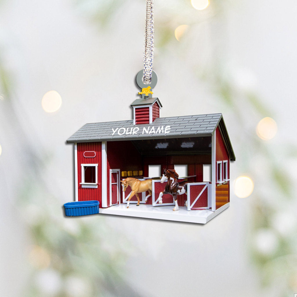 Horse Barn - Personalized Christmas Ornament With 3D Pattern Print (Printed On Both Sides)