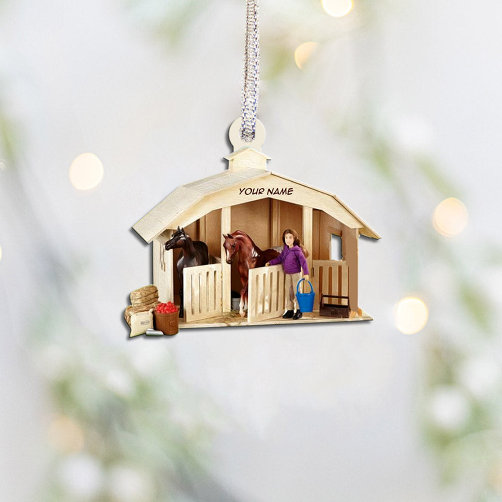 Horse Barn - Personalized Christmas Ornament With 3D Pattern Print (Printed On Both Sides)