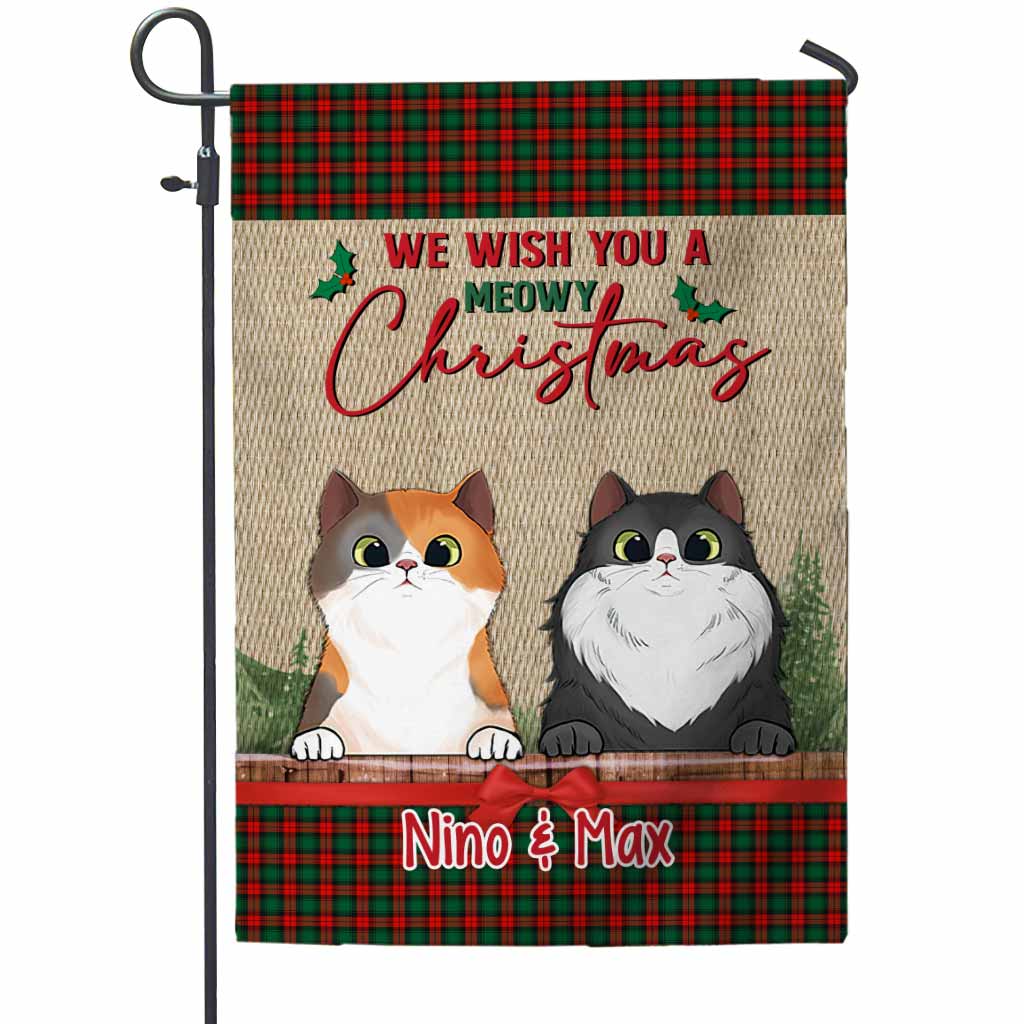 Meowy Christmas - Personalized Cat Garden Flag